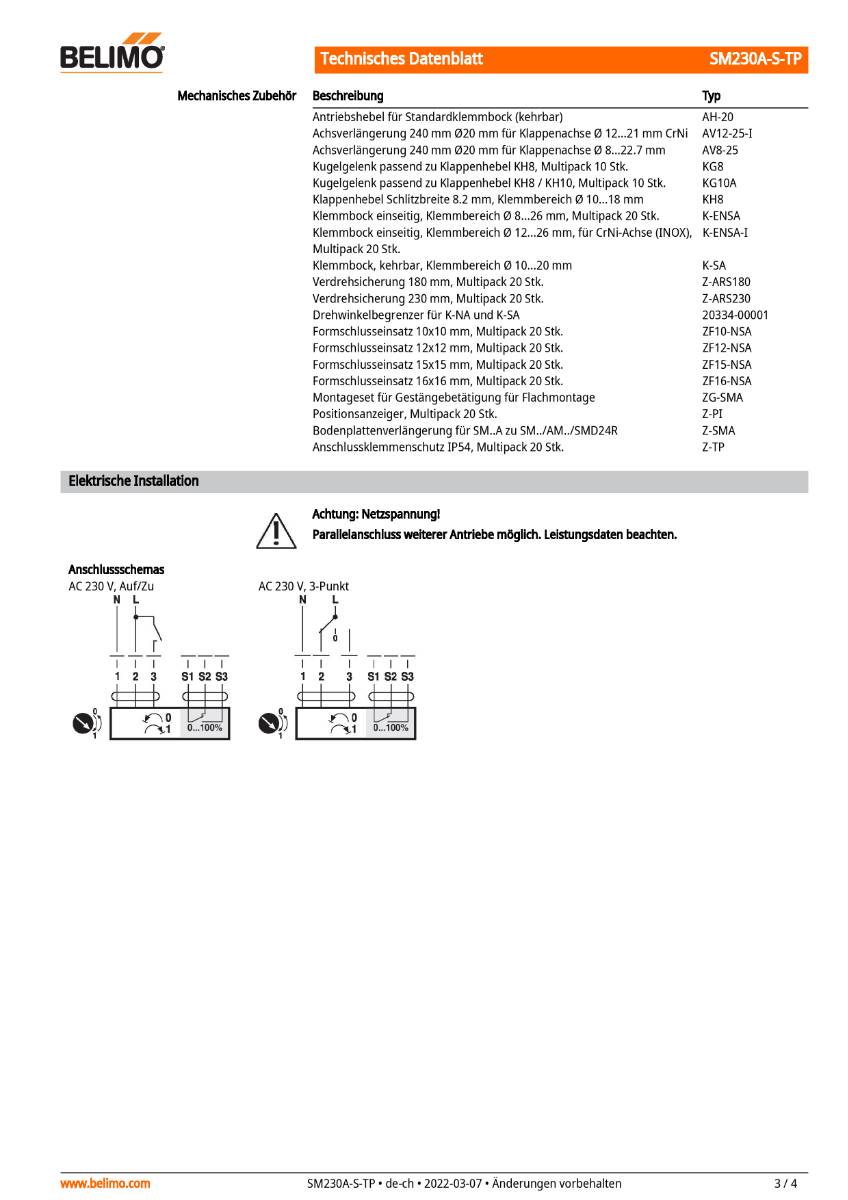 Belimo Klappenstellantrieb | SM230A-S-TP