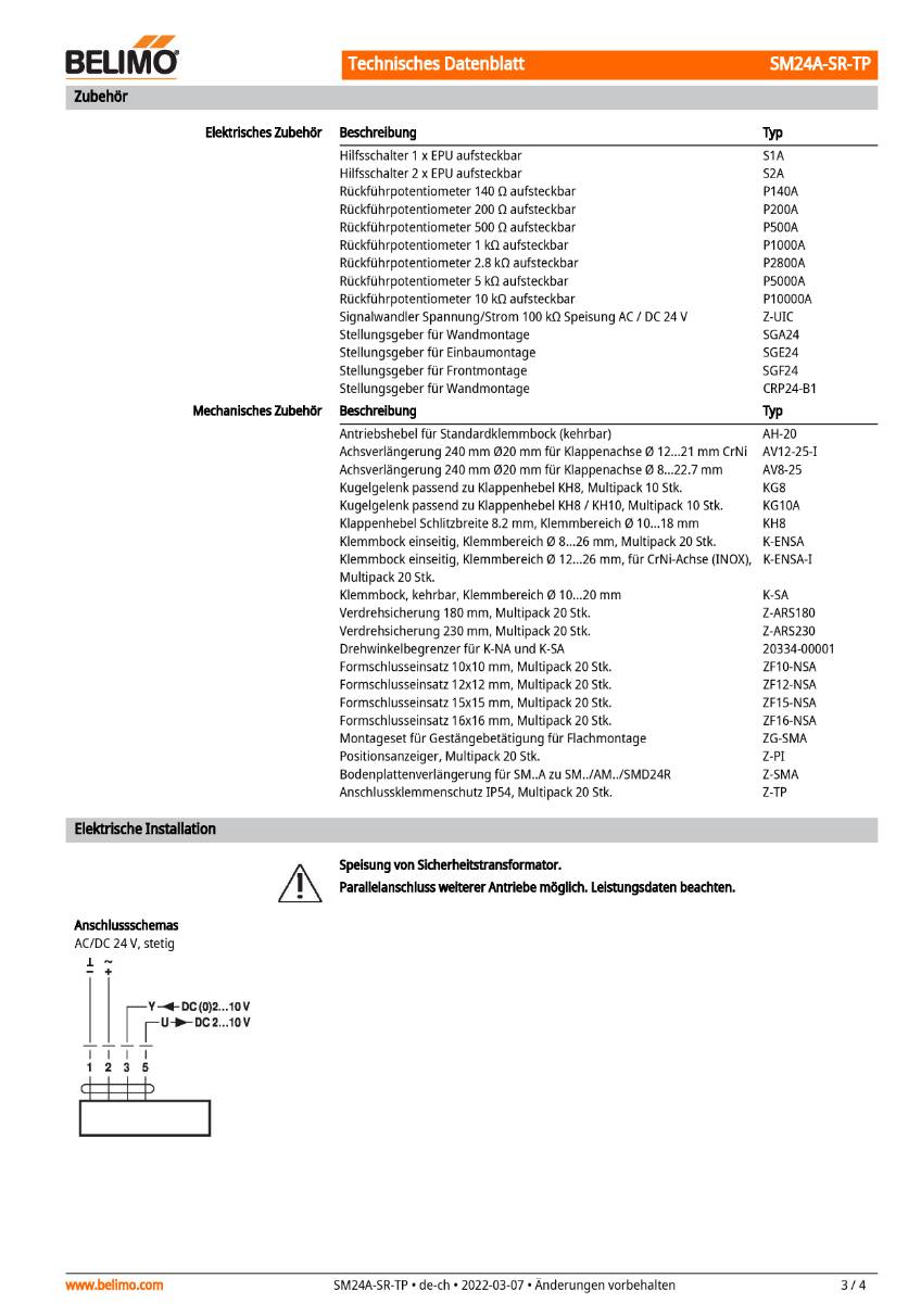 Belimo Klappenstellantrieb | SM24A-SR-TP