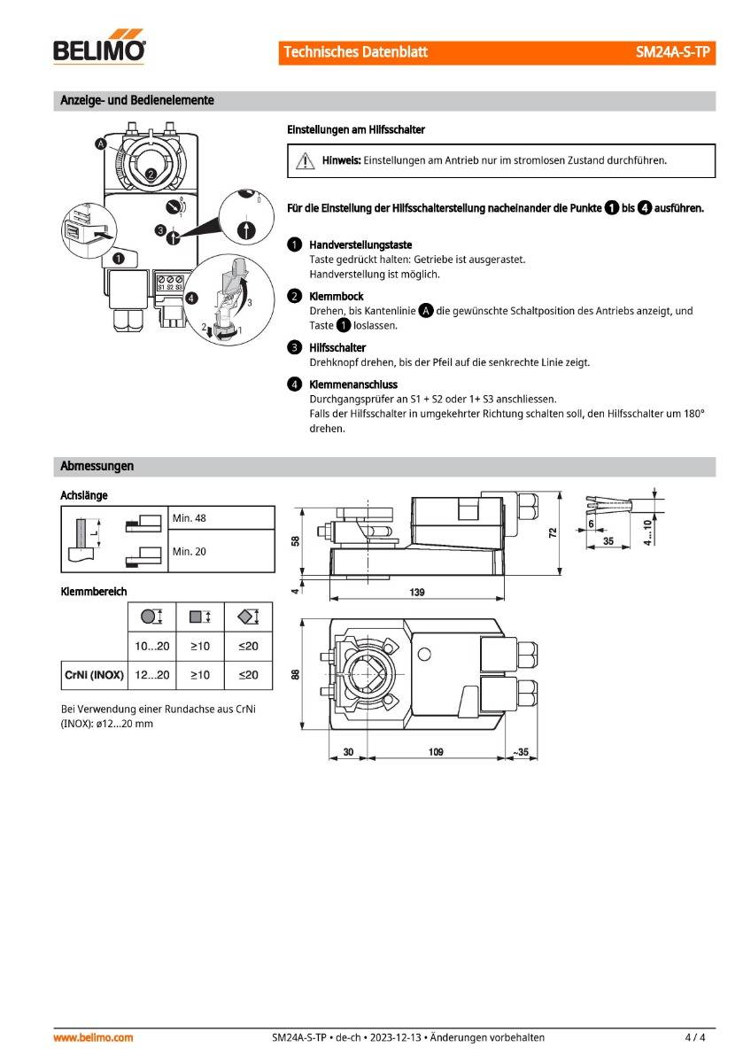 Belimo Klappenstellantrieb | SM24A-S-TP