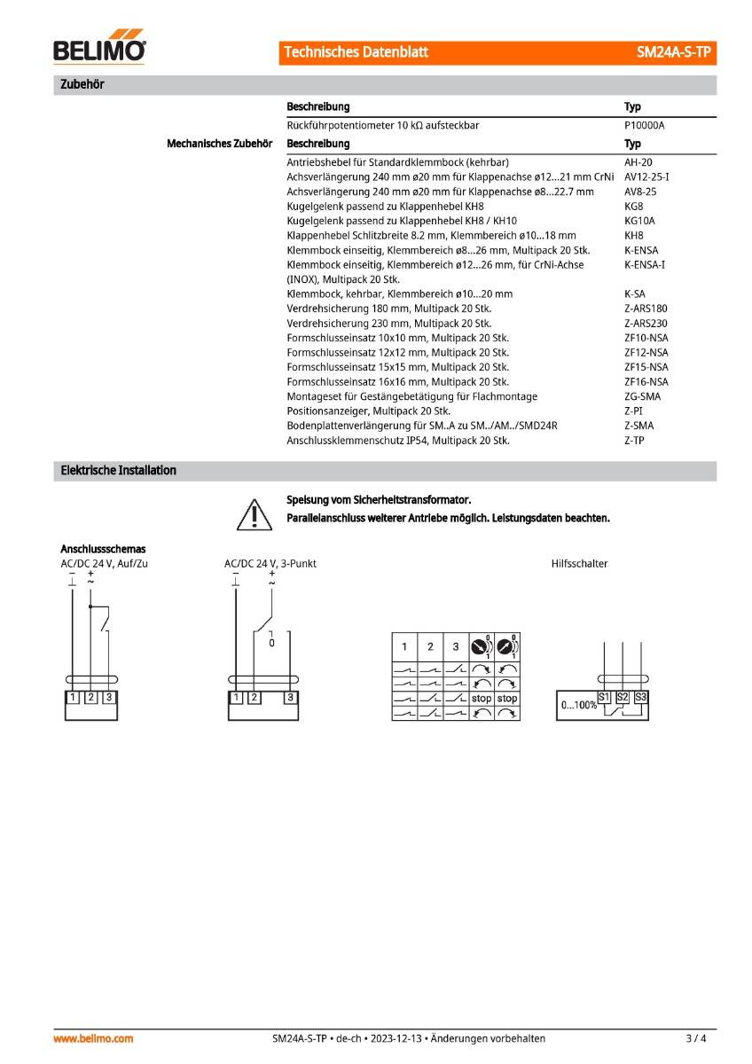 Belimo Klappenstellantrieb | SM24A-S-TP