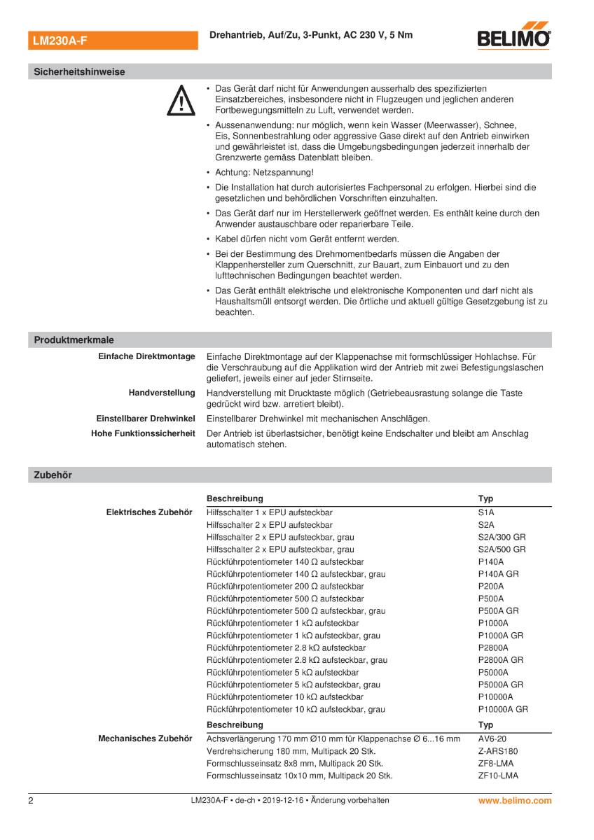 Belimo Klappenstellantrieb | LM230A-F