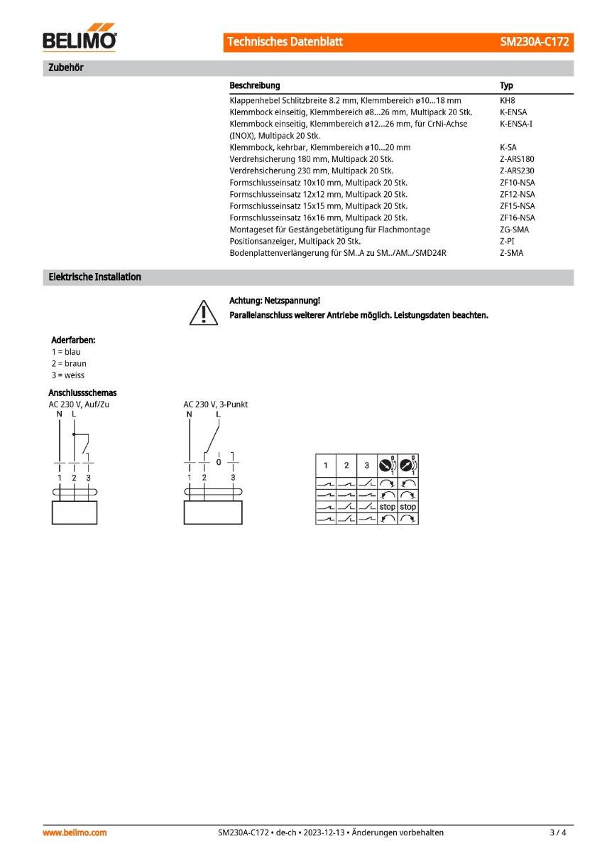 Belimo Klappenstellantrieb | SM230A-C172