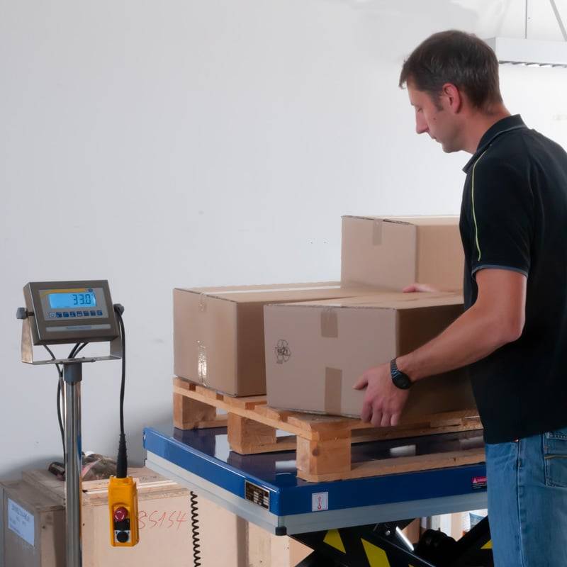 PCE Instruments Hubtischwaage PCE-HLTS 500 bis 500 kg |stufenlose Höhenverstellung 350 … 1130 mm |batteriebetrieben