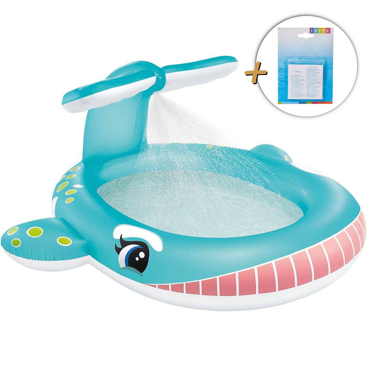 INTEX 57440NP - Planschbecken - Whale (201 x 196 x 91cm) + extra Reparaturflicken