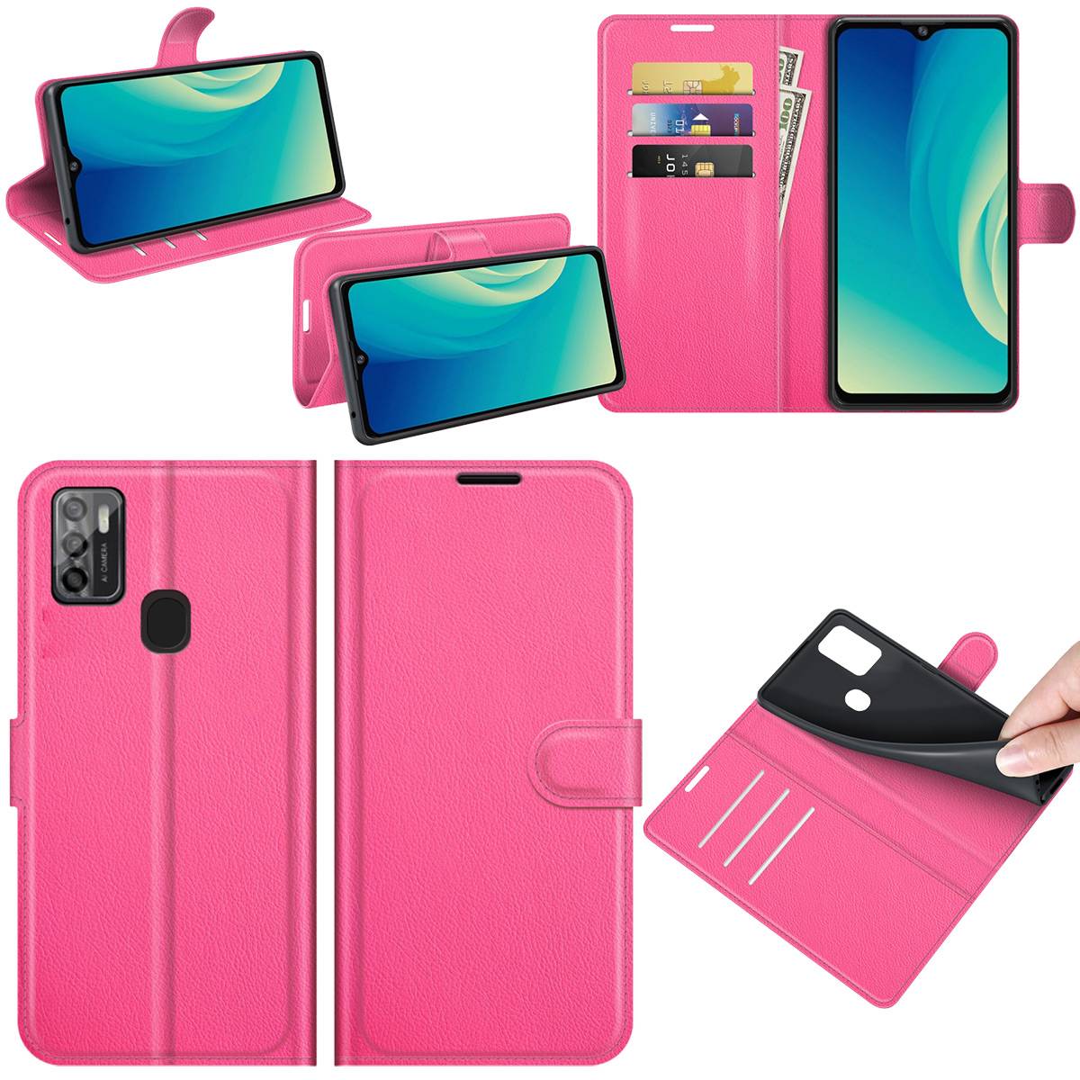 Für ZTE Blade A7s 2020 Handy Tasche Wallet Premium Pink Schutz Hülle Case Cover Etuis Neu Zubehör