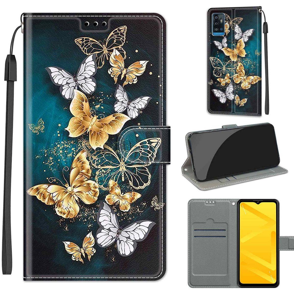 Für ZTE Blade A71 Kunstleder Handy Tasche Book Motiv 5 Schutz Hülle Case Cover Etui Neu