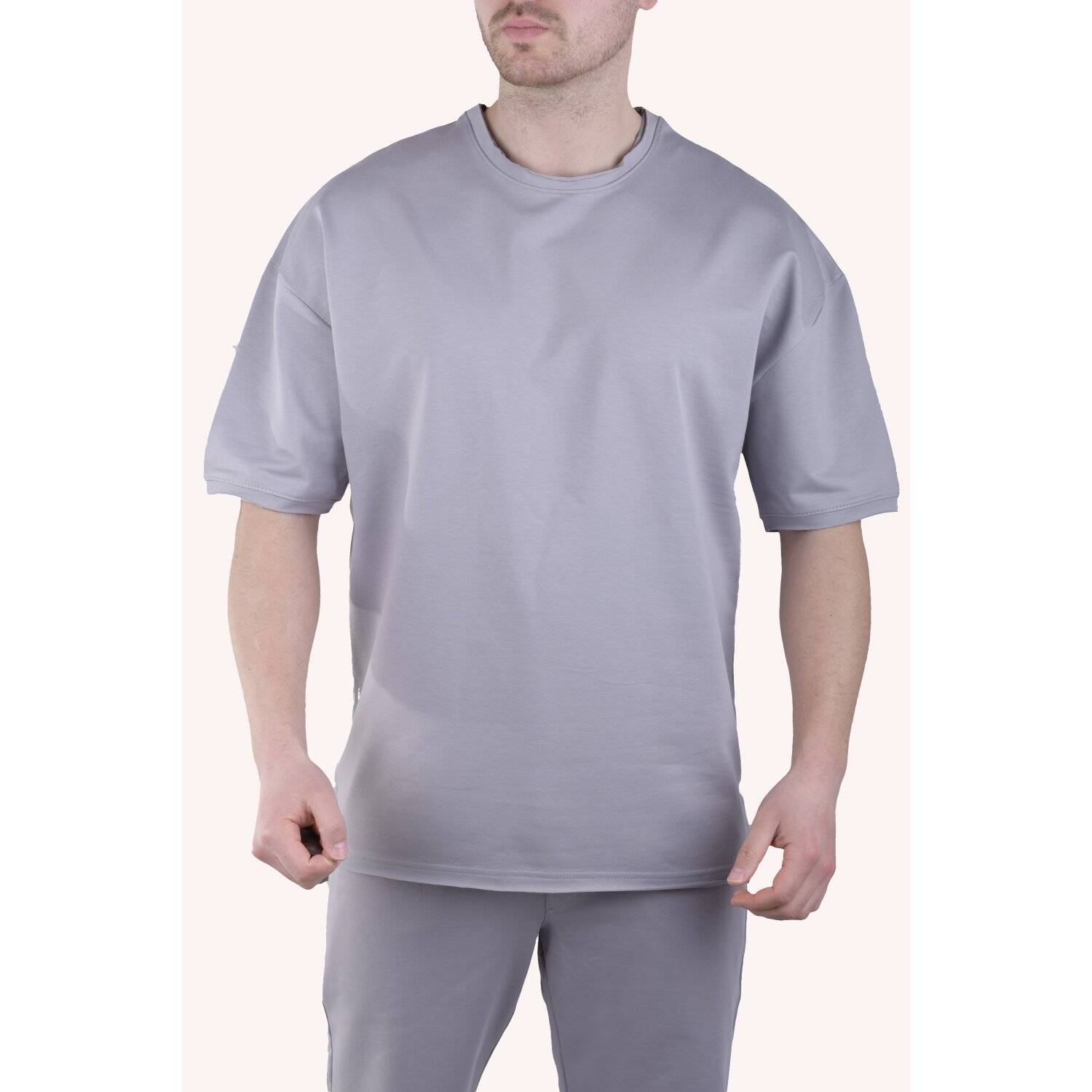 Herren T-Shirt Oversize Sommer Shirt Megaman Long-Tee Basic Shirt Premium TS5011 XL Grau