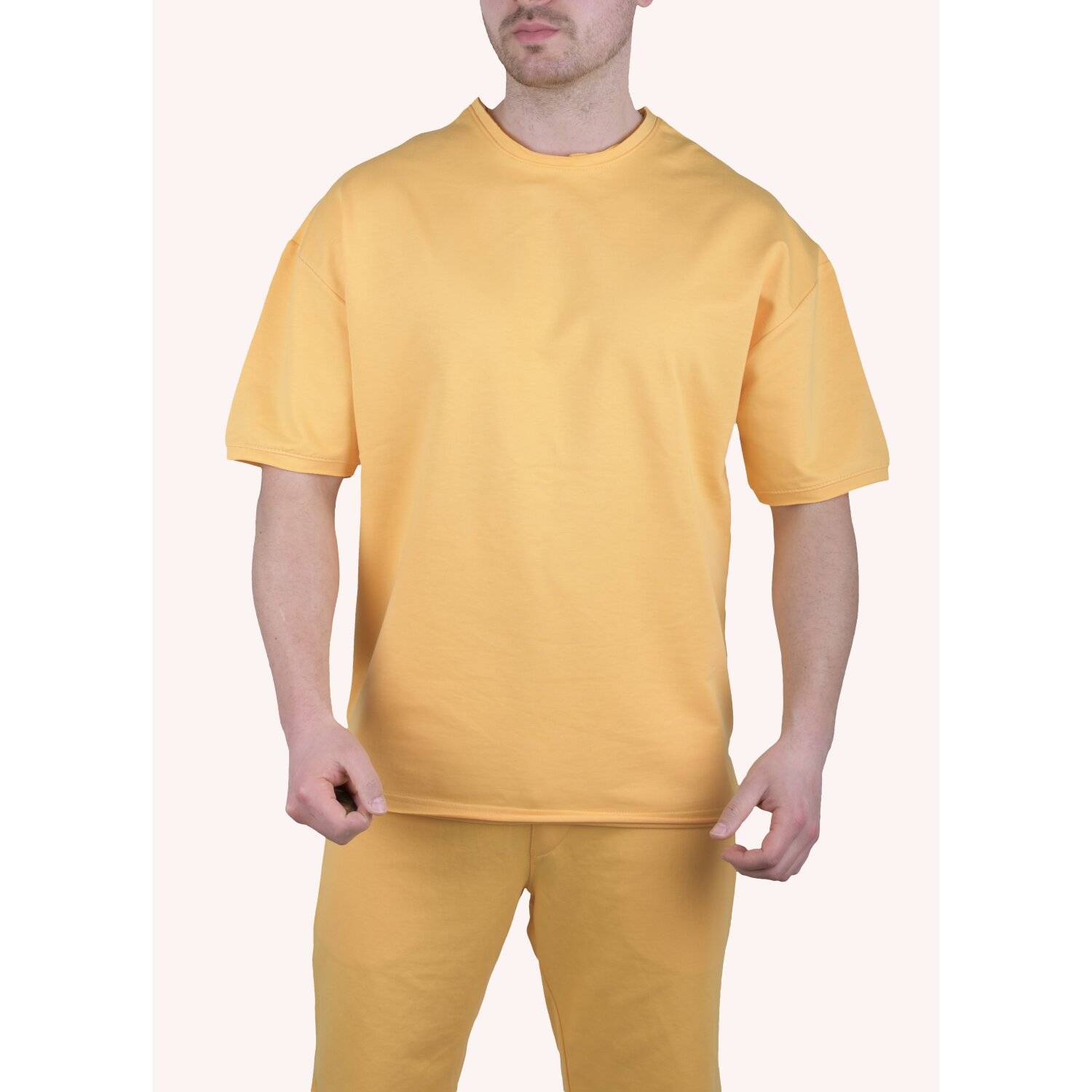 Herren T-Shirt Oversize Sommer Shirt Megaman Long-Tee Basic Shirt Premium TS5011 2XL Gelb