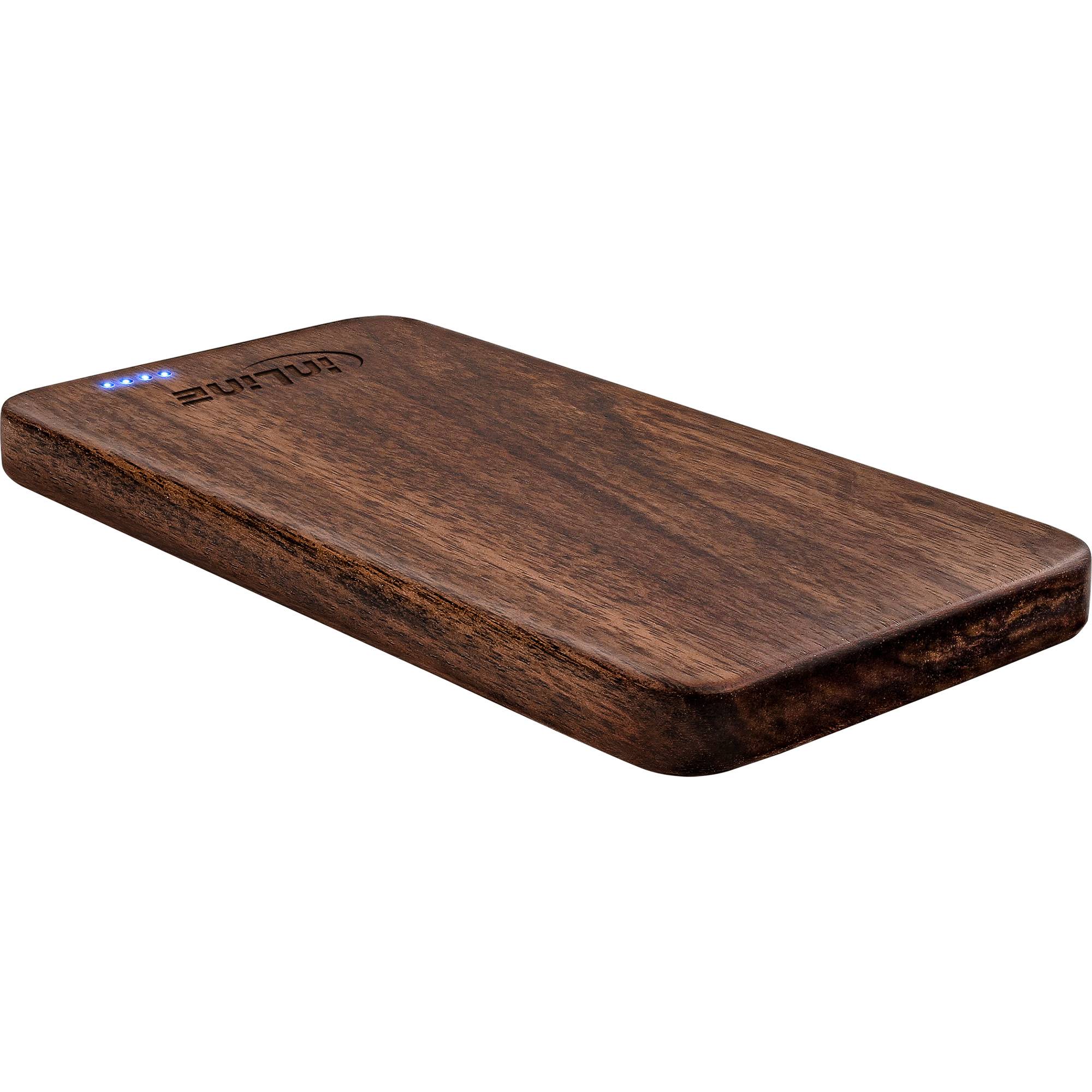 INLINE - woodplate - USB Powerbank 5.000mAh - mit LED Anzeige - Echtholz - Walnuss
