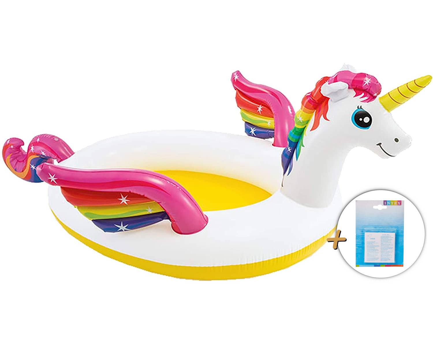 INTEX 57441NP - Baby Pool - Einhorn (272x193x104cm) + Reparaturflicken