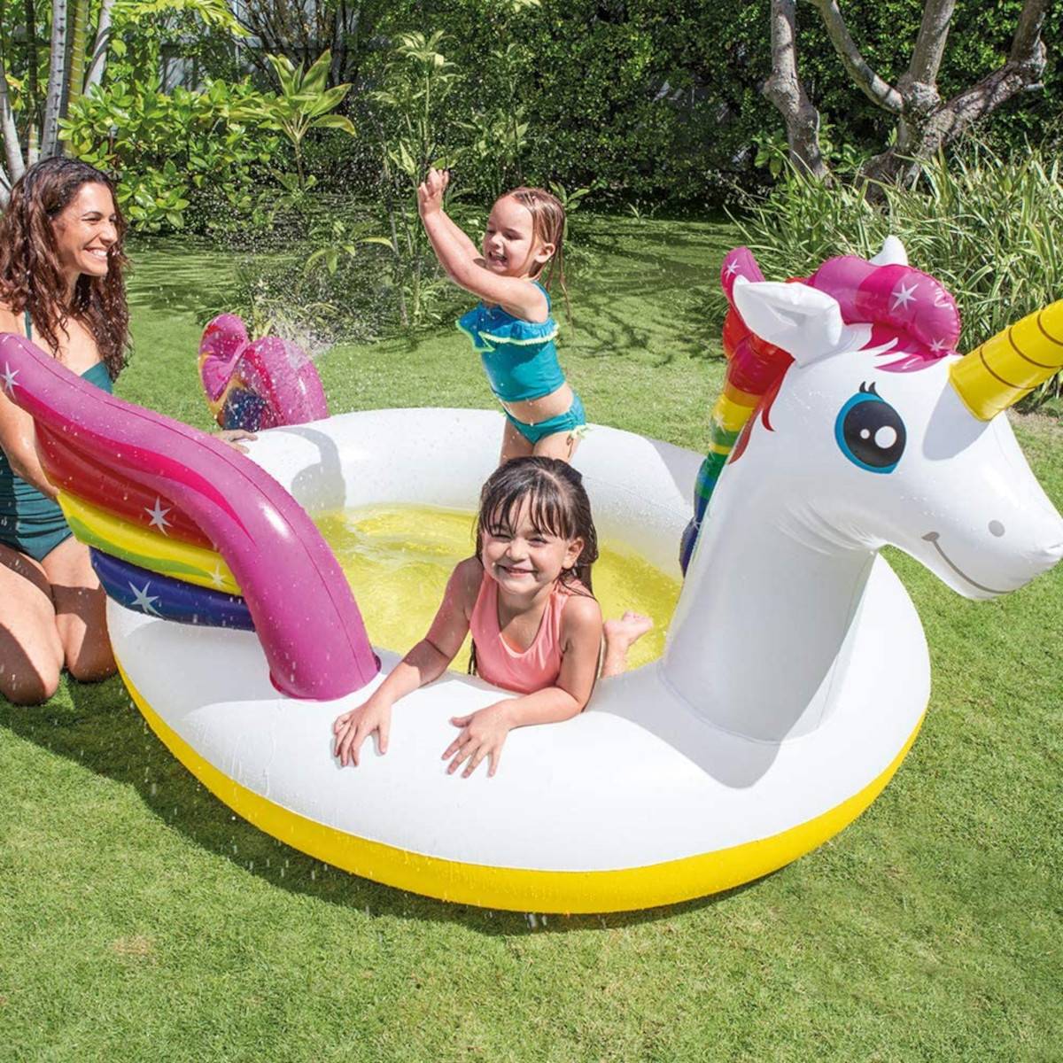 INTEX 57441NP - Baby Pool - Einhorn (272x193x104cm) + Reparaturflicken