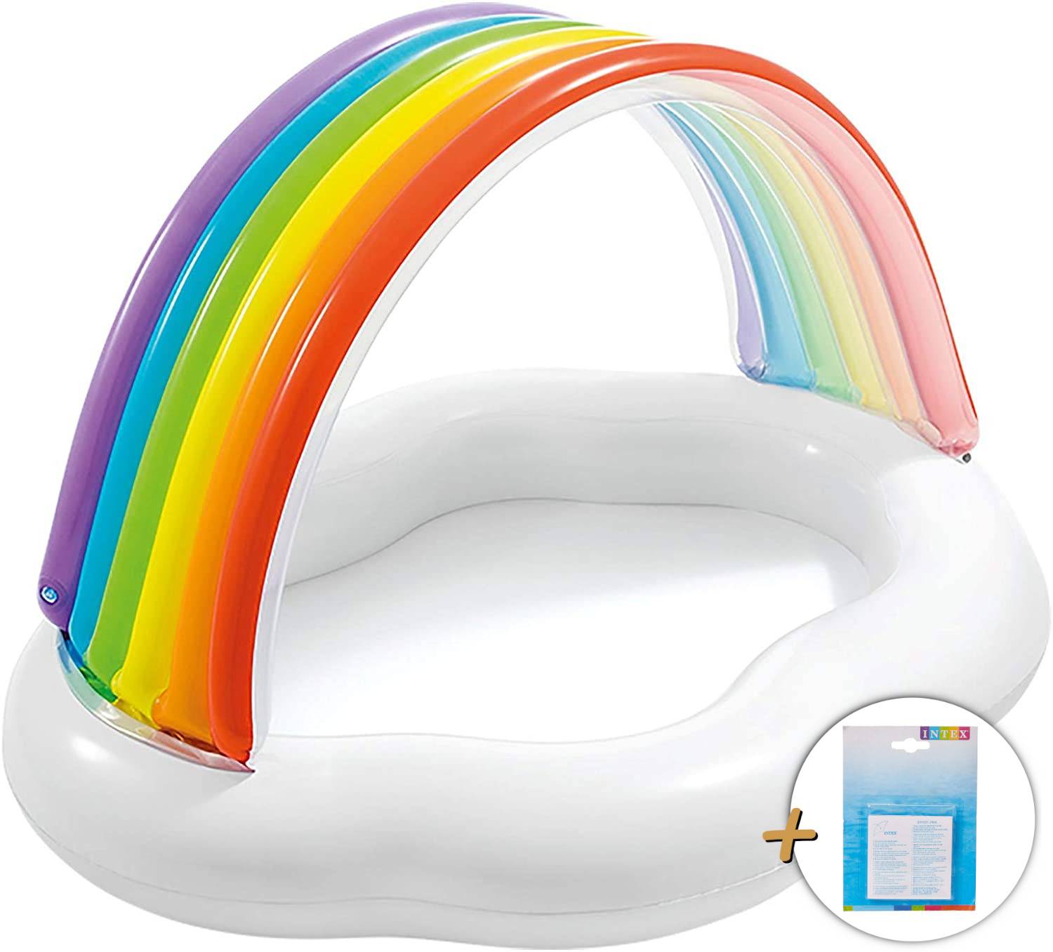 INTEX 57141NP - Baby Pool - Rainbow Cloud (142x119x84cm) + extra Reparaturflicken