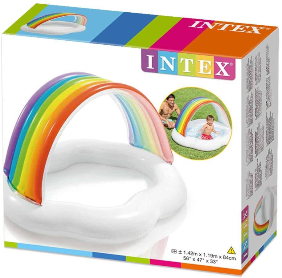 INTEX 57141NP - Baby Pool - Rainbow Cloud (142x119x84cm) + extra Reparaturflicken