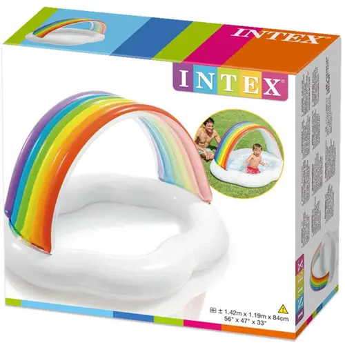 INTEX 57141NP - Baby Pool - Rainbow Cloud (142x119x84cm) + extra Reparaturflicken INTEX 57141NP - Baby Pool - Rainbow Cloud (142x119x84cm) + extra Reparaturflicken