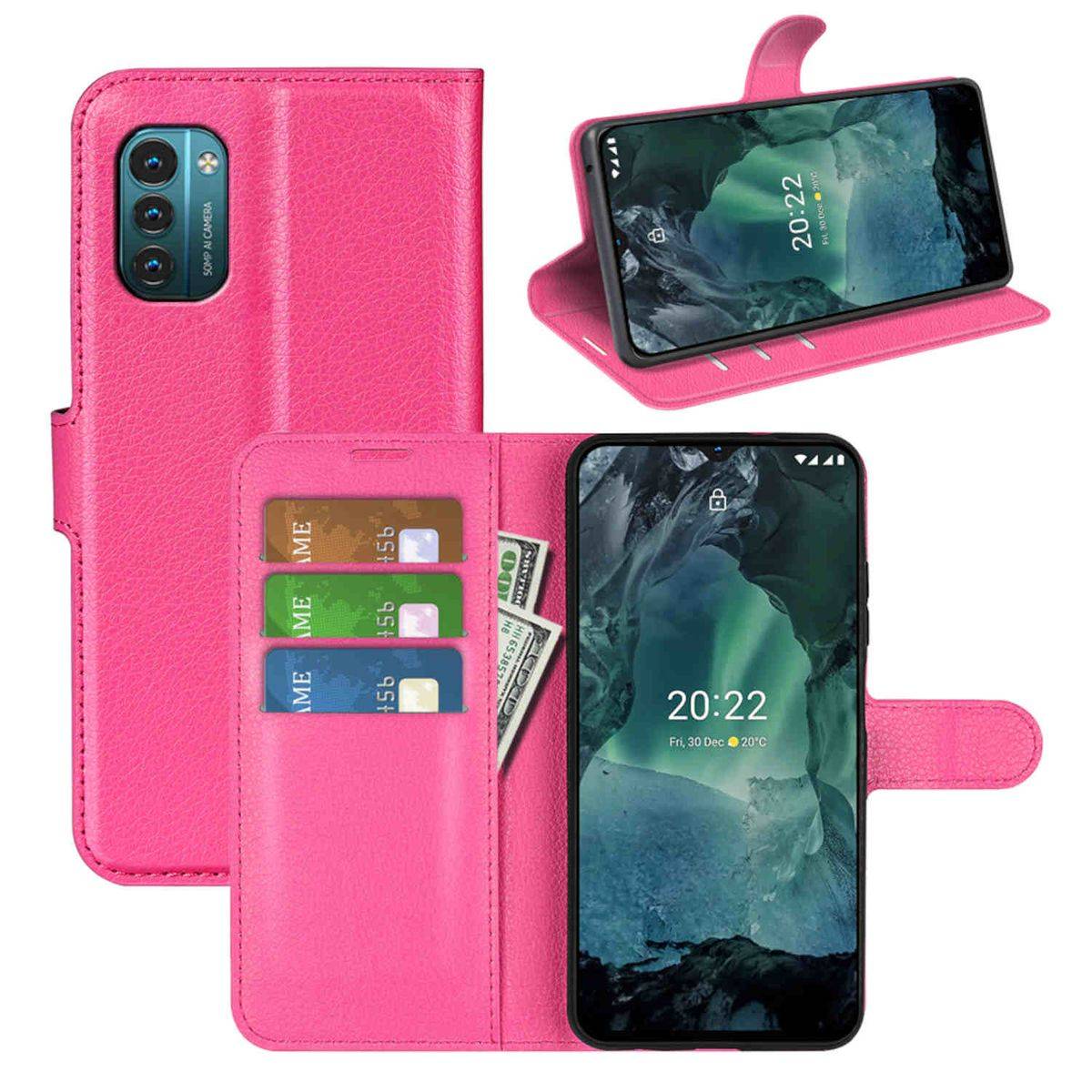 Für Nokia G21 / G11 Handy Tasche Wallet Premium Schutz Hülle Case Cover Etuis Neu Zubehör Pink