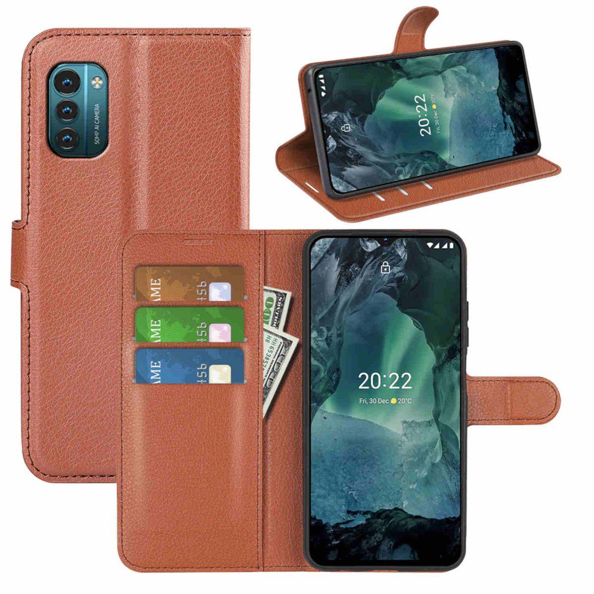 Für Nokia G21 / G11 Handy Tasche Wallet Premium Schutz Hülle Case Cover Etuis Neu Zubehör Braun