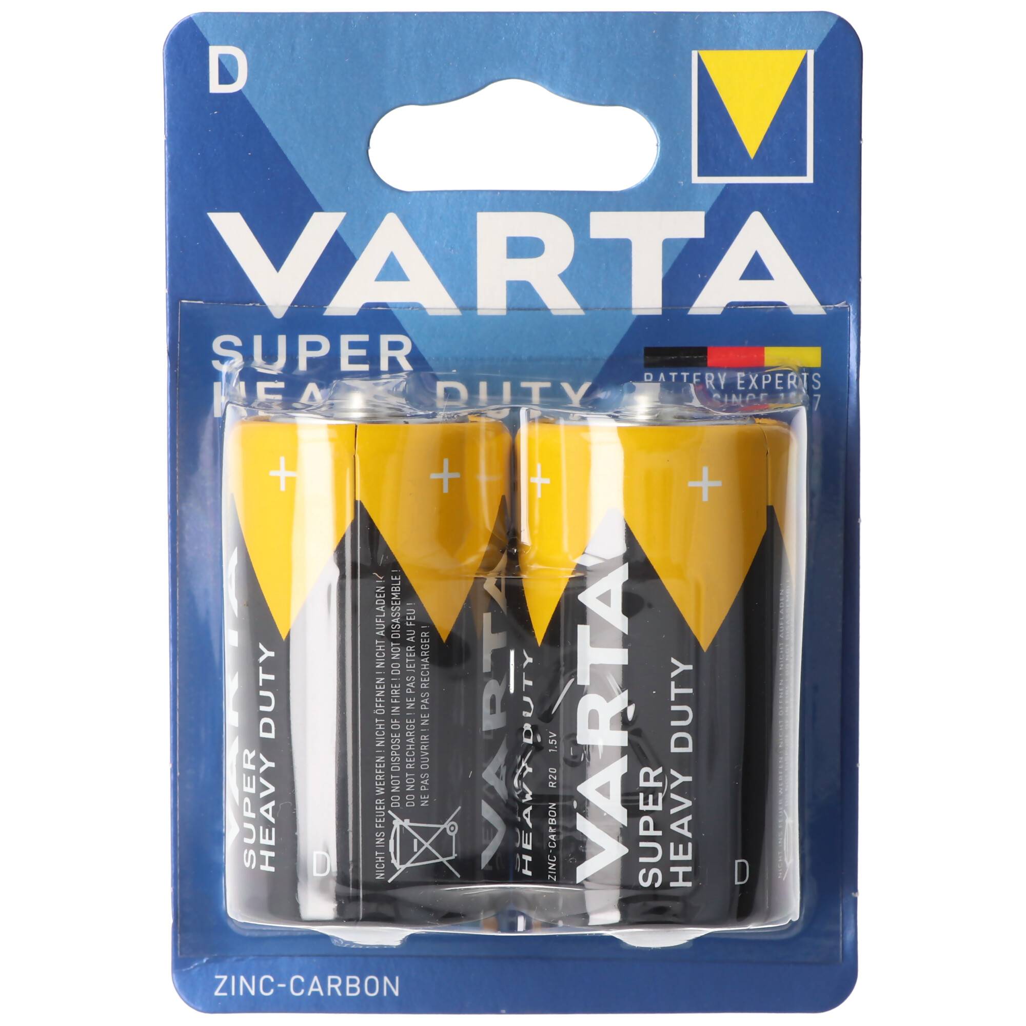 Varta Batterie Zink-Kohle, Mono, D, R20, 1.5V 2er Pack