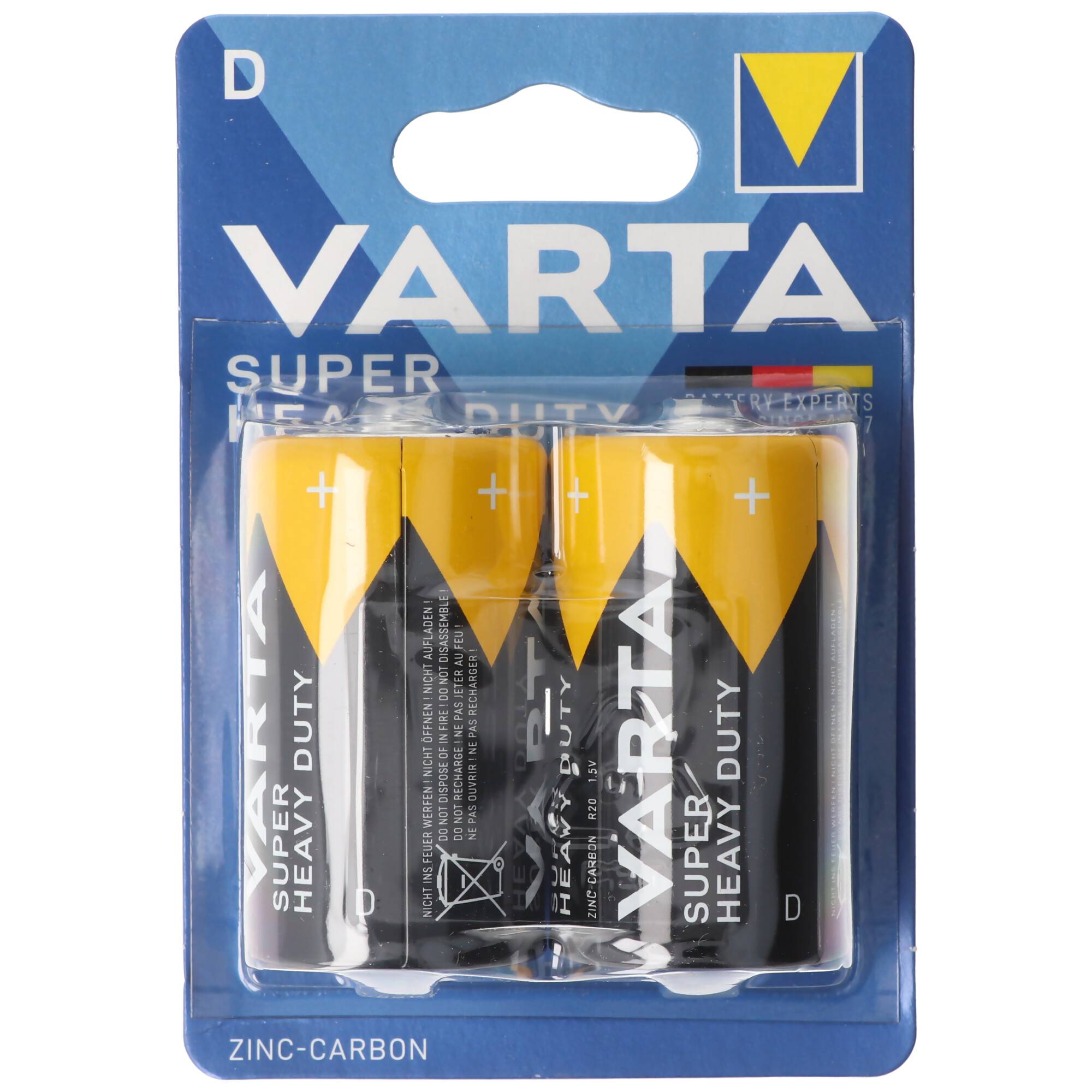 Varta Batterie Zink-Kohle, Mono, D, R20, 1.5V 2er Pack