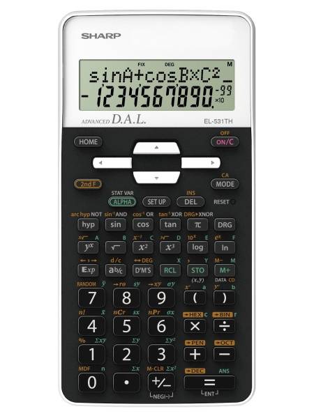 Sharp EL531TH - Tasche - Wissenschaftlicher Taschenrechner - 10 Ziffern - 2 Zeilen - Akku - Schwarz - Weiß