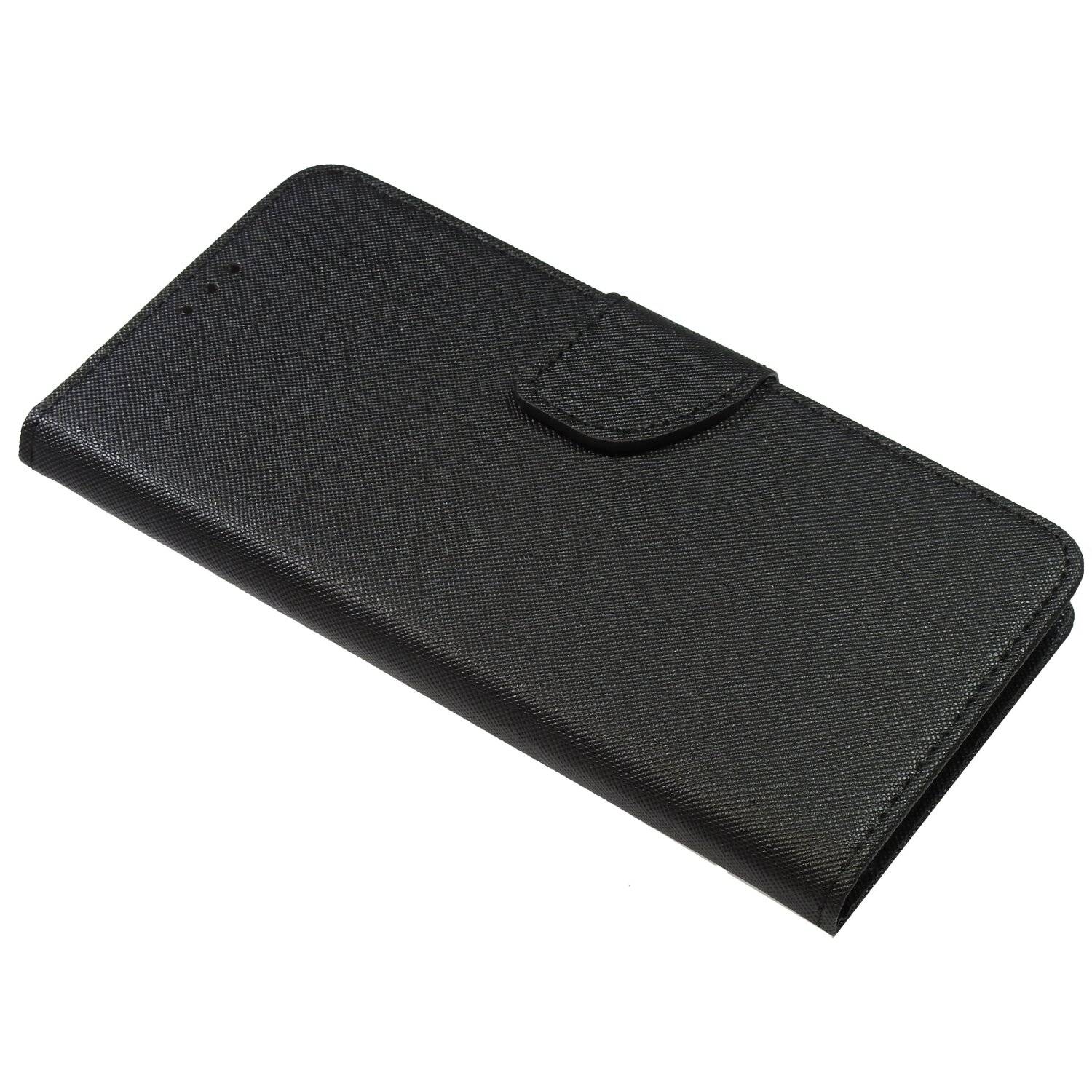 Buch Tasche "Fancy" für SAMSUNG GALAXY A73 5G Handy Hülle Schutzhülle mit Standfunktion, Kartenfach Schwarz