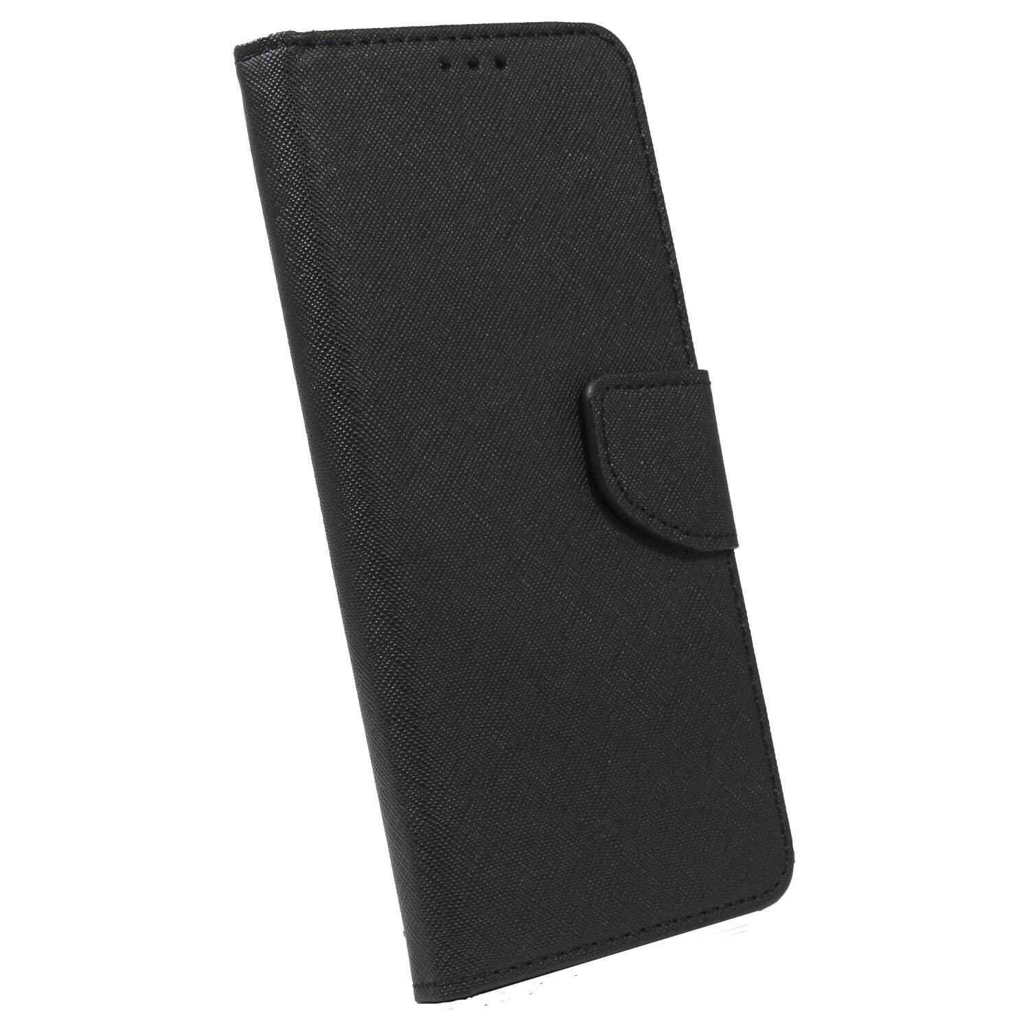 Buch Tasche "Fancy" für SAMSUNG GALAXY A73 5G Handy Hülle Schutzhülle mit Standfunktion, Kartenfach Schwarz
