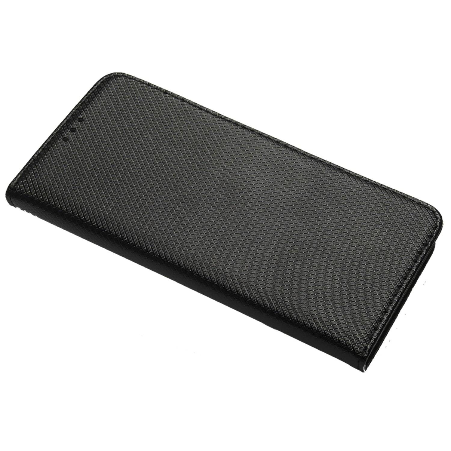 Elegante Buch-Tasche Hülle Smart Magnet für MOTOROLA MOTO G22 4G Leder Optik Wallet Book-Style Cover Schale Schwarz