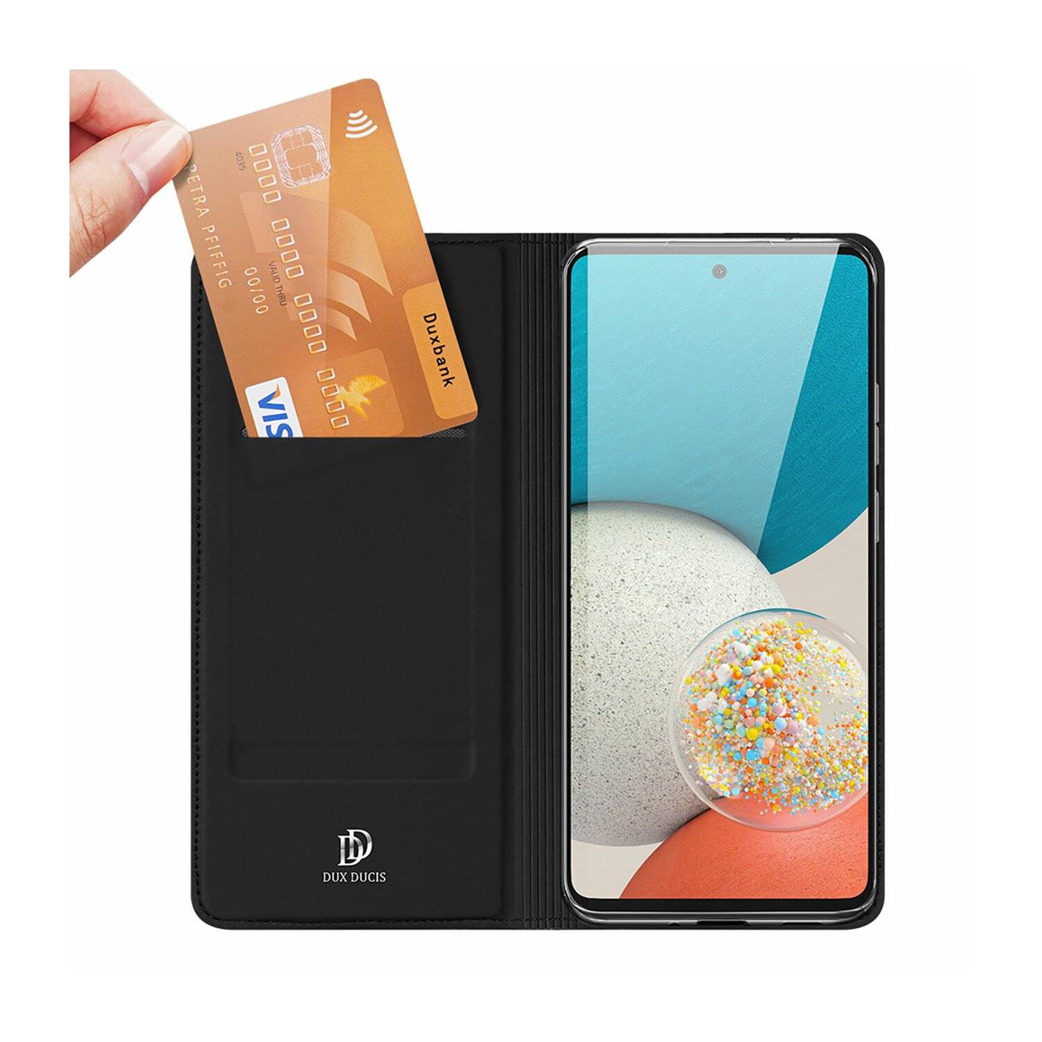 Buch Tasche "Dux Ducis" für XIAOMI REDMI NOTE 11 4G Handy Hülle Schutzhülle mit Standfunktion, Kartenfach Schwarz