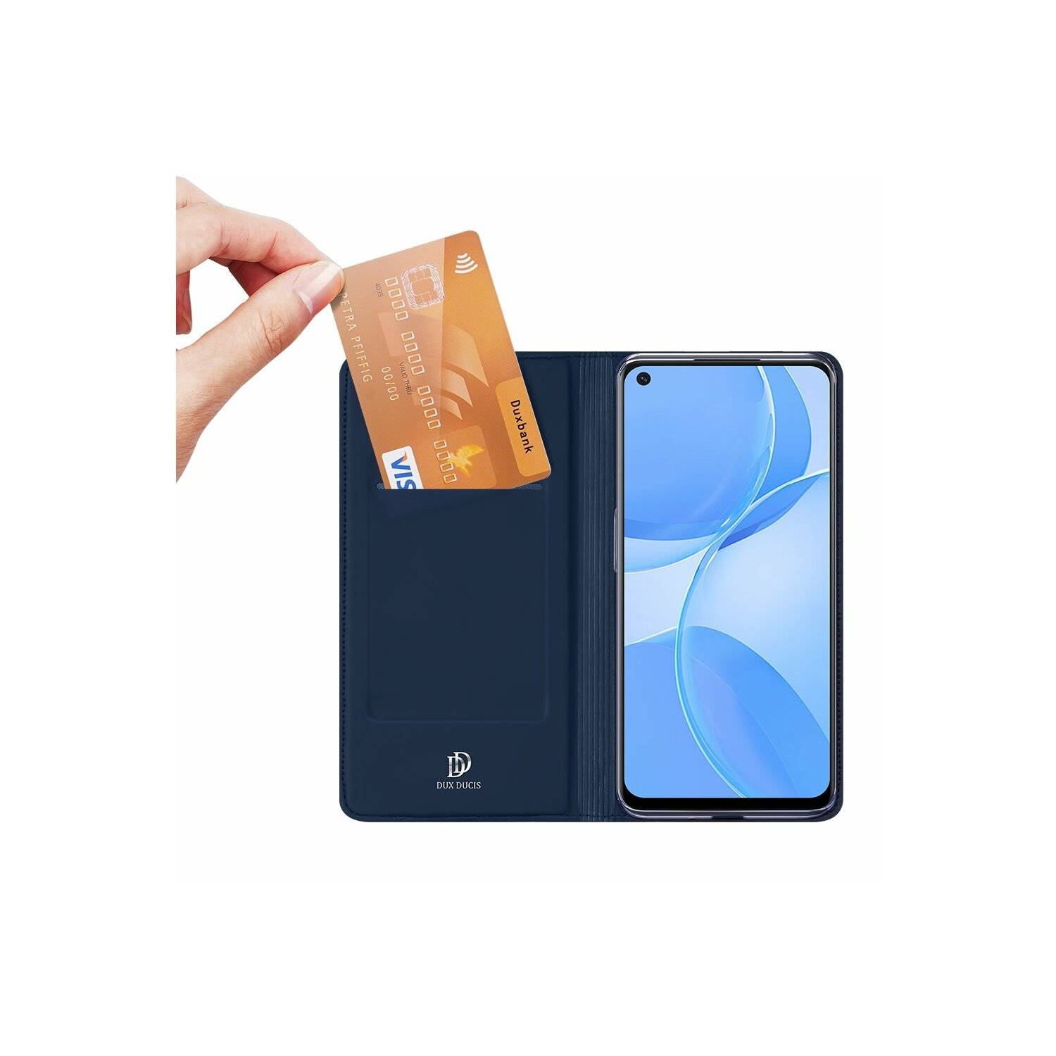 Buch Tasche "Dux Ducis" für Realme 9i Handy Hülle Schutzhülle mit Standfunktion, Kartenfach schwarz Blau