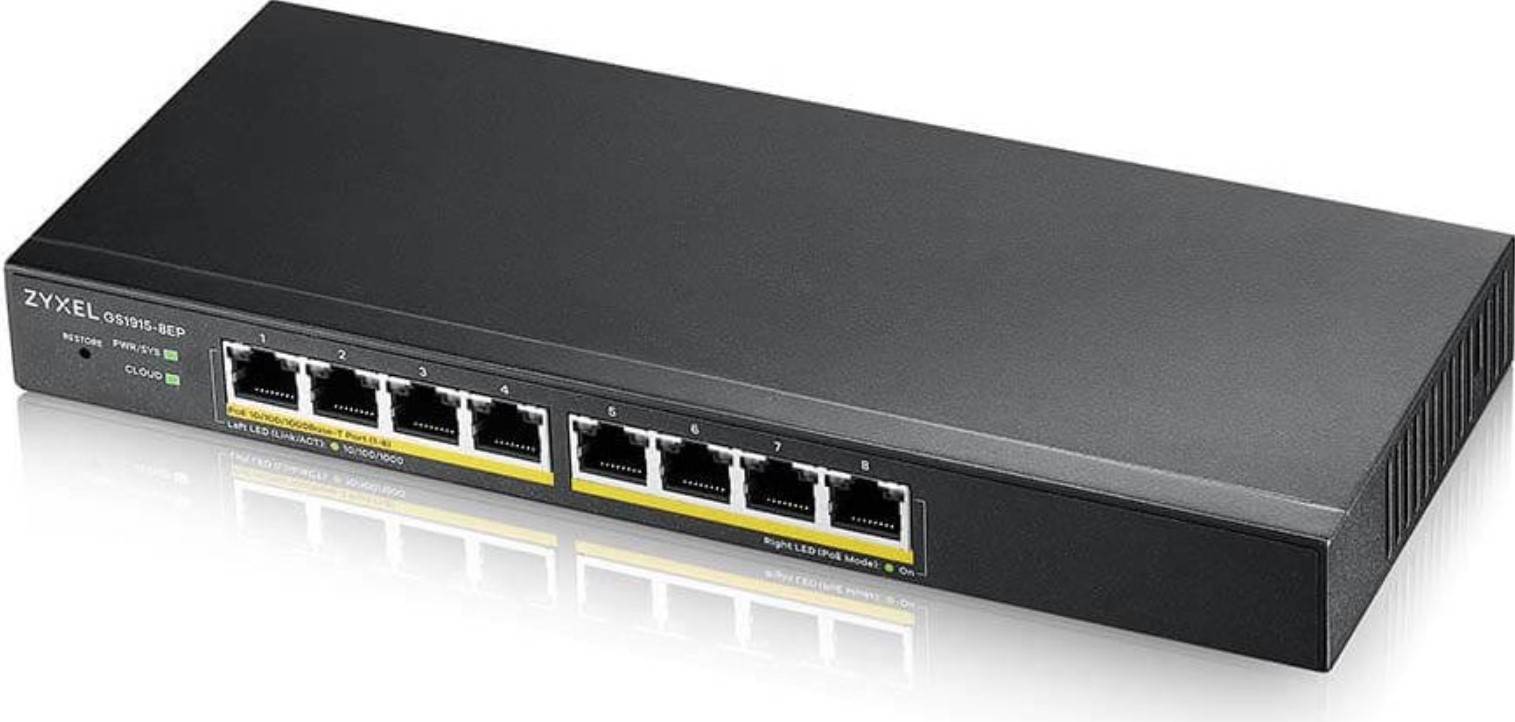 Zyxel GS1915 Series GS1915-8EP - Switch - kompatibel mit NebulaFLEX - Smart - 8 x 10/100/1000 (PoE+)