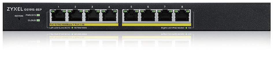ZyXEL GS1915 Series GS1915-8EP - Switch - kompatibel mit NebulaFLEX - Smart - 8 x 10/100/1000 (PoE+)