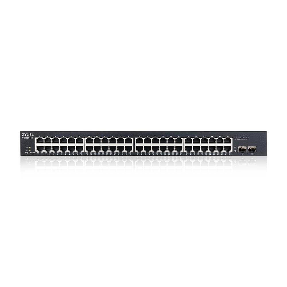 ZyXEL GS1900-48 - Switch - Smart - 48 x 10/100/1000 + 2 x Gigabit SFP - Desktop