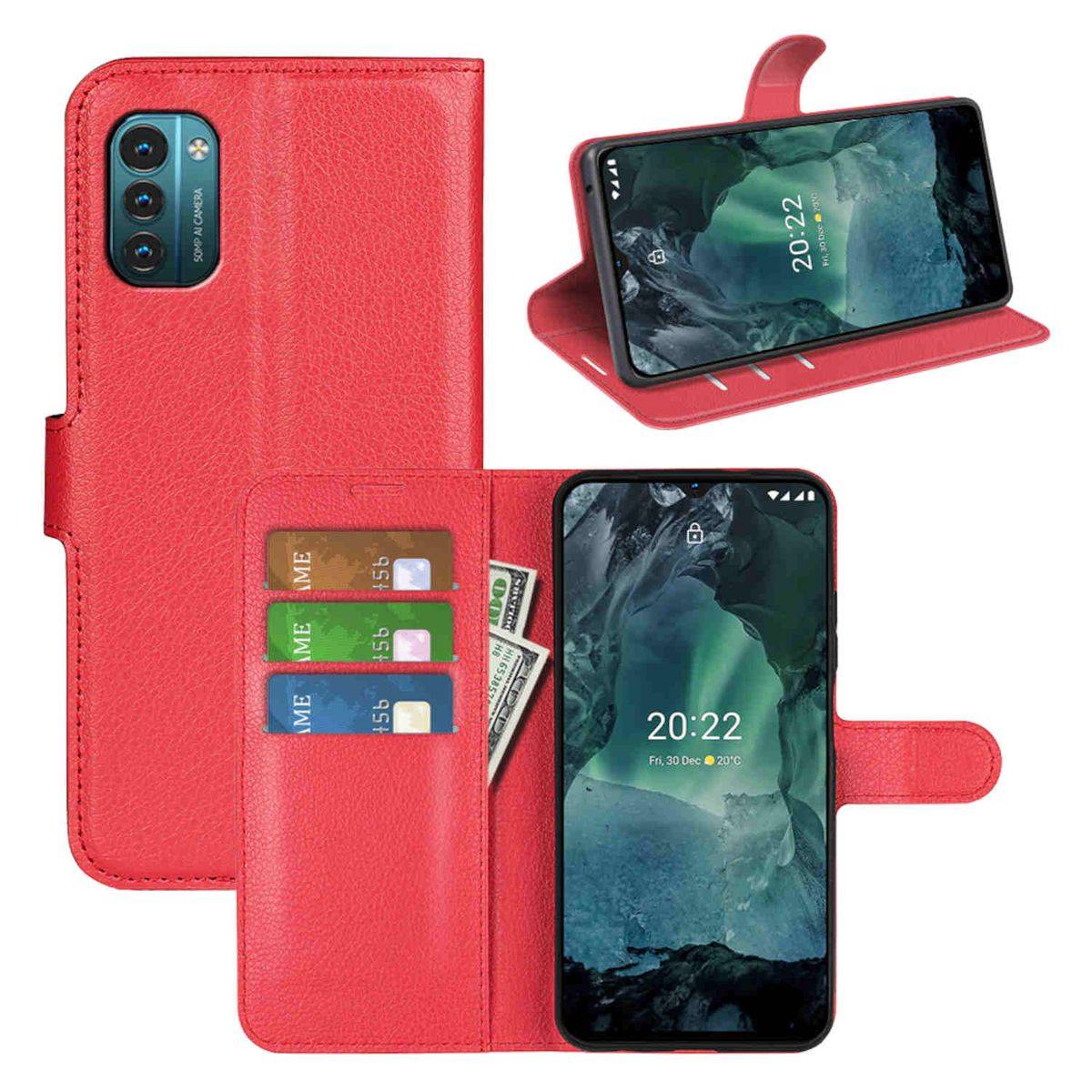 Für Nokia G21 / G11 Handy Tasche Wallet Premium Schutz Hülle Case Cover Etuis Neu Zubehör Rot