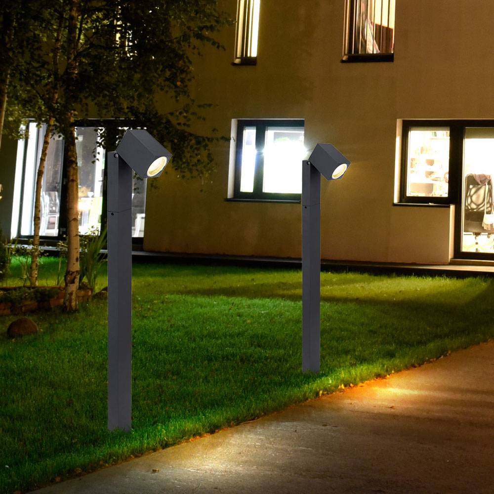 Wegeleuchten Außen anthrazit Garten Stehlampe dimmbar Aussen Smart Home RGB LED Außenleuchte Terrasse stehend, Farbwechsel Spot schwenkbar, 1x 4,5W