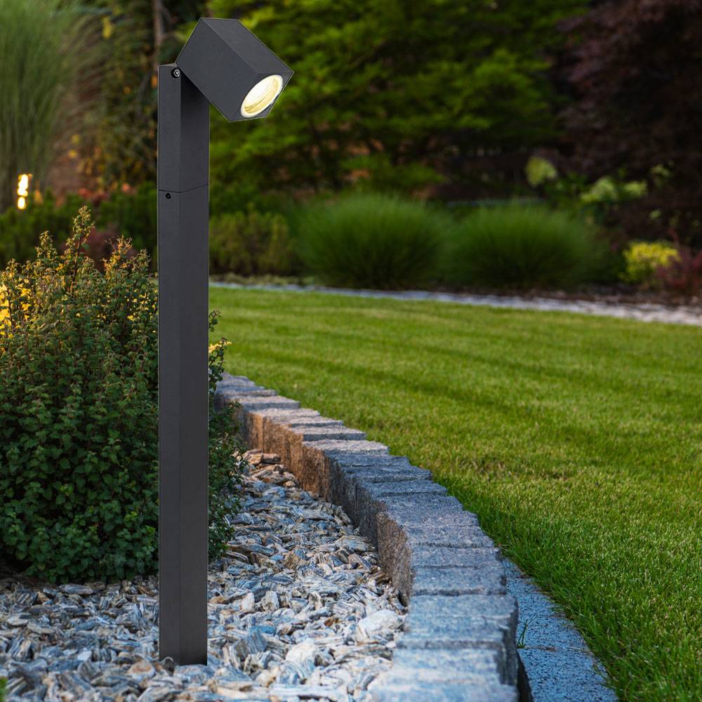 Wegeleuchten Außen anthrazit Garten Stehlampe dimmbar Aussen Smart Home RGB LED Außenleuchte Terrasse stehend, Farbwechsel Spot schwenkbar, 1x 4,5W