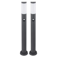 Gartenstehlampe Gartenlampe mit Bewegungsmelder anthrazit Edelstahl E27 Wegeleuchte Garten, 3 Sensoreinstellungen, 1x E27, H 80 cm, 2er Set Gartenstehlampe Gartenlampe mit Bewegungsmelder anthrazit Edelstahl E27 Wegeleuchte Garten, 3 Sensoreinstellungen, 1x E27, H 80 cm, 2er Set