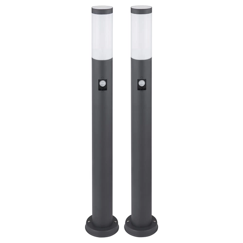 Gartenstehlampe Gartenlampe mit Bewegungsmelder anthrazit Edelstahl E27 Wegeleuchte Garten, 3 Sensoreinstellungen, 1x E27, H 80 cm, 2er Set Gartenstehlampe Gartenlampe mit Bewegungsmelder anthrazit Edelstahl E27 Wegeleuchte Garten, 3 Sensoreinstellungen, 1x E27, H 80 cm, 2er Set
