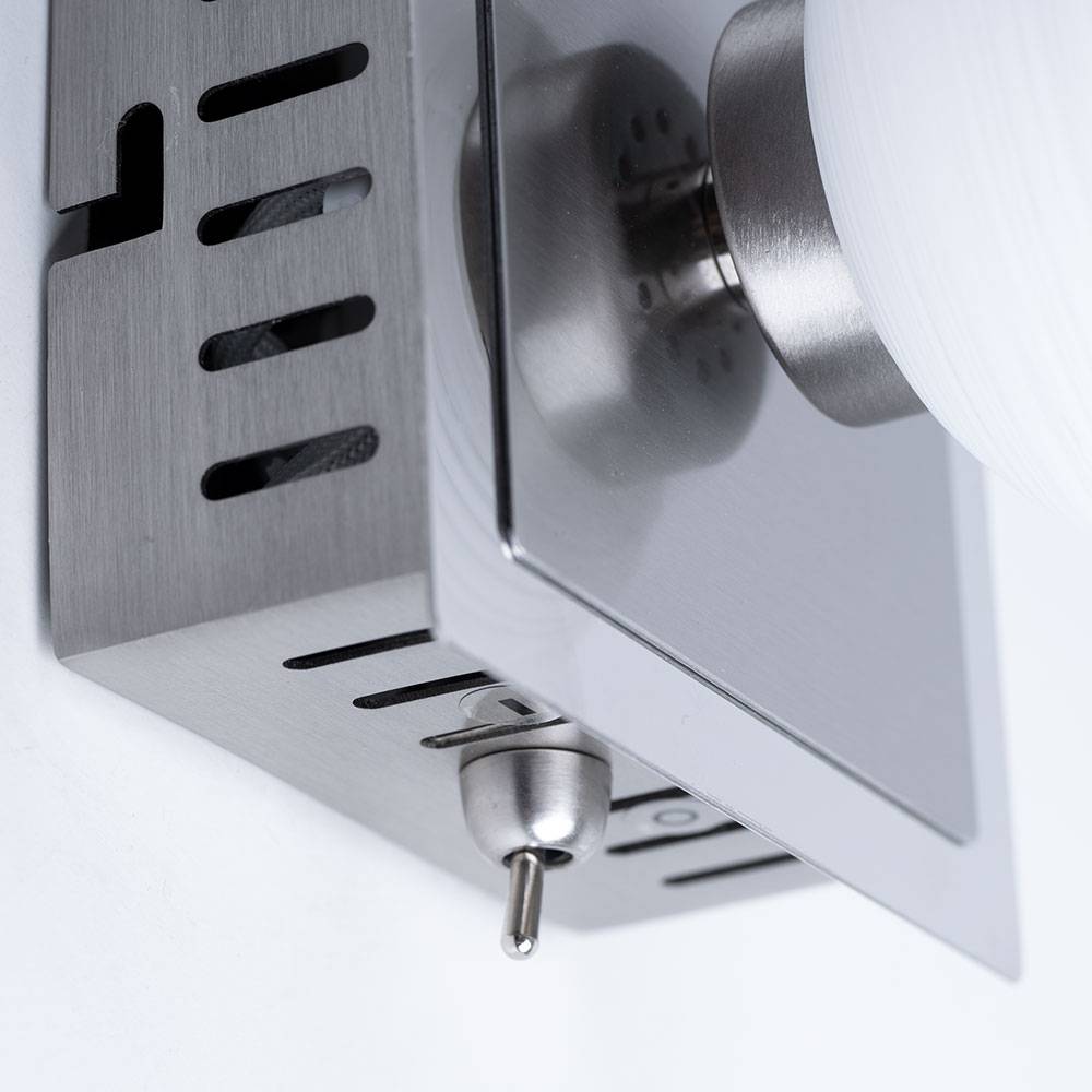 Wandleuchte Kugel Wandlampe Glaskugel Kugelleuchte Wand innen, Metall Glaskugel weiß opal gewischt, 1x LED 3,8 Watt 340 Lumen warmweiß, HxLxB 12x10x