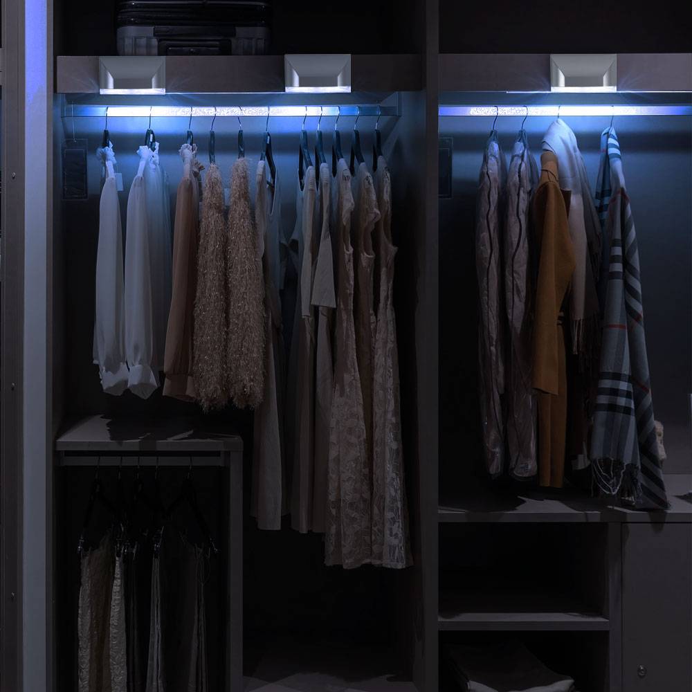 Wandleuchte Batteriebetrieben Bewegungsmelder LED Treppenbeleuchtung Batterie Nachtlicht Schrankbeleuchtung LED Bewegungssensor, zum Kleben oder