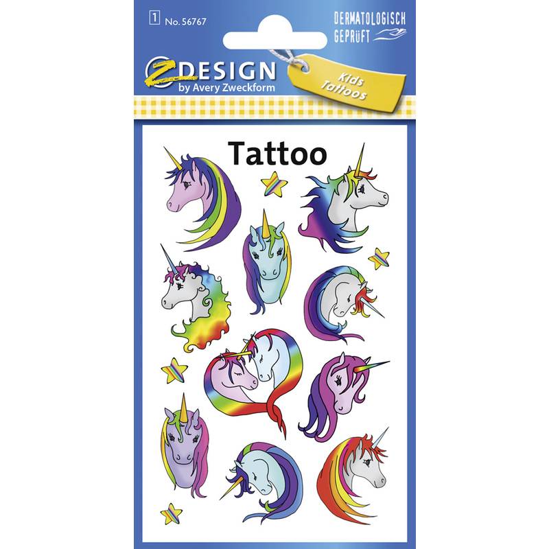 AVERY Zweckform ZDesign Kids Tattoos "Einhorn"