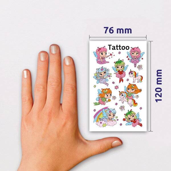 Tattoos 76x120mm bunt 1 Bogen Motiv Feen