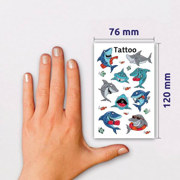 Tattoos 76x120mm bunt 1 Bogen Motiv Haie