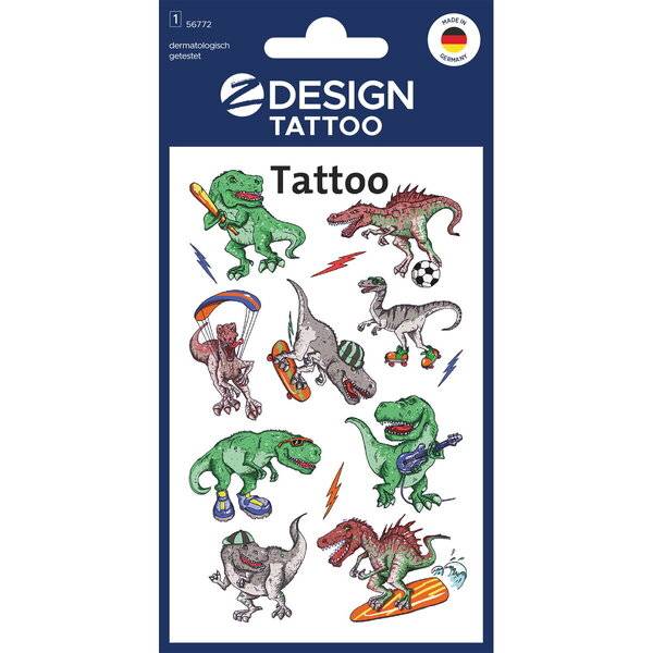 Tattoos 76x120mm bunt 1 Bogen Motiv Dinos