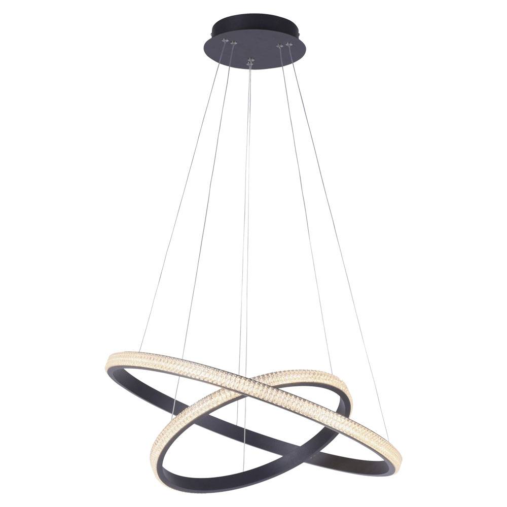 LED Hänge Lampe Kristall Decken Strahler SWITCH DIMMER Ring Pendel Leuchte Höhe verstellbar