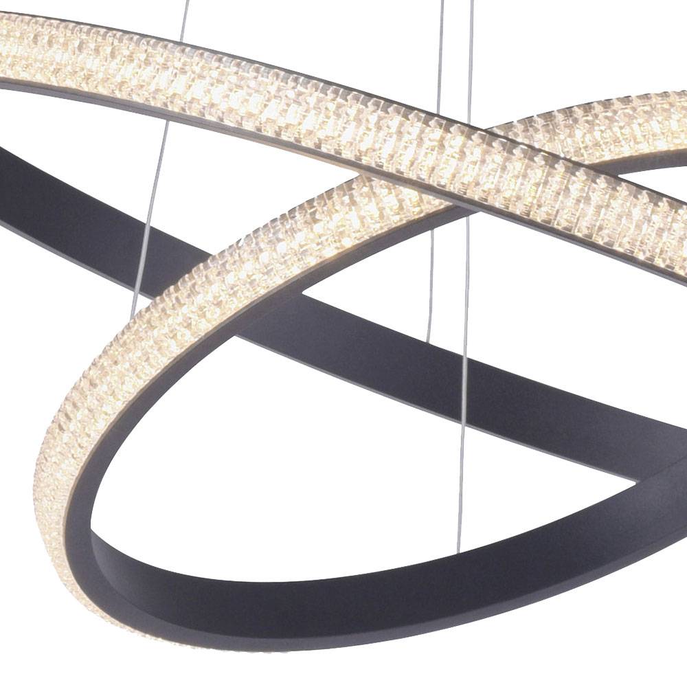 LED Hänge Lampe Kristall Decken Strahler SWITCH DIMMER Ring Pendel Leuchte Höhe verstellbar