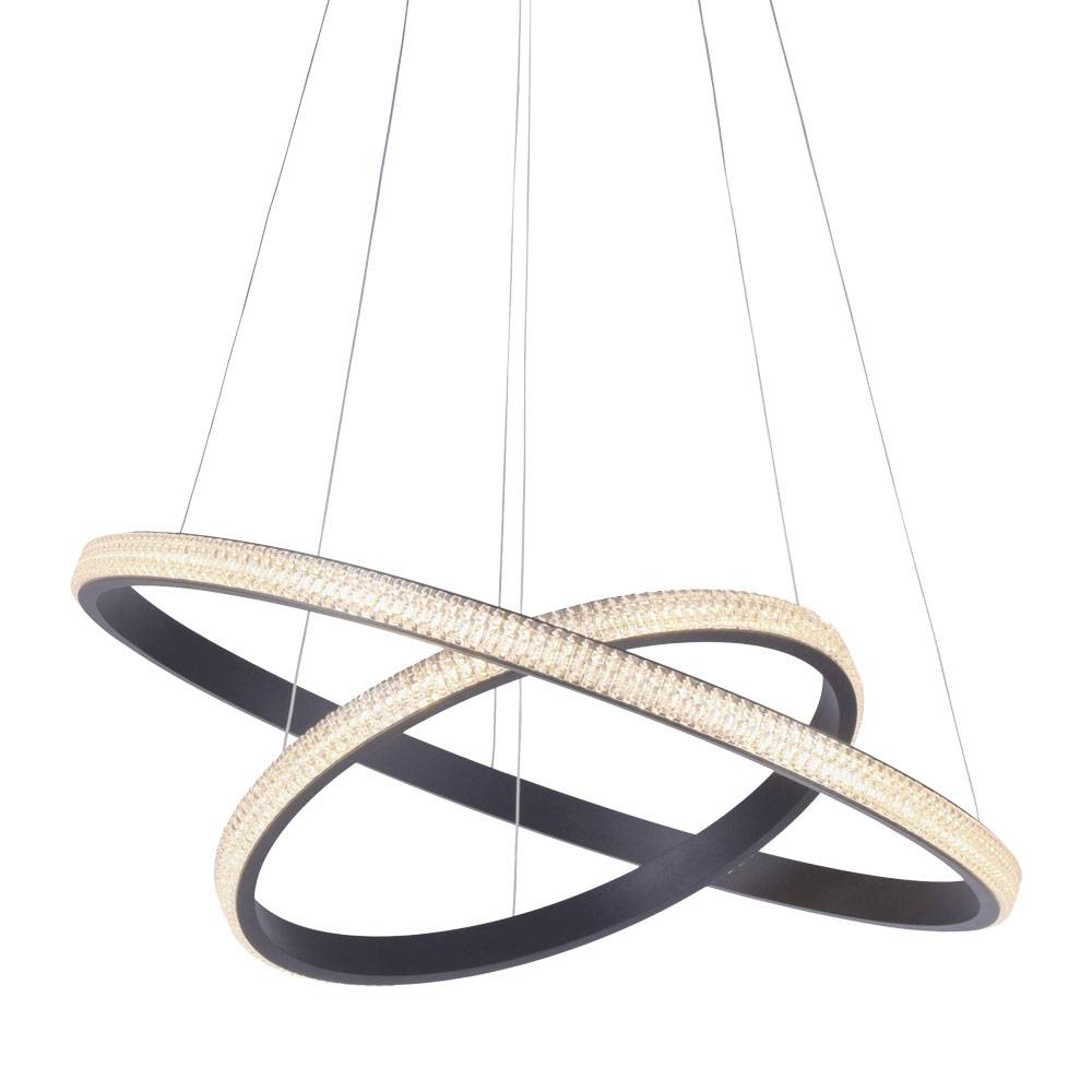 LED Hänge Lampe Kristall Decken Strahler SWITCH DIMMER Ring Pendel Leuchte Höhe verstellbar