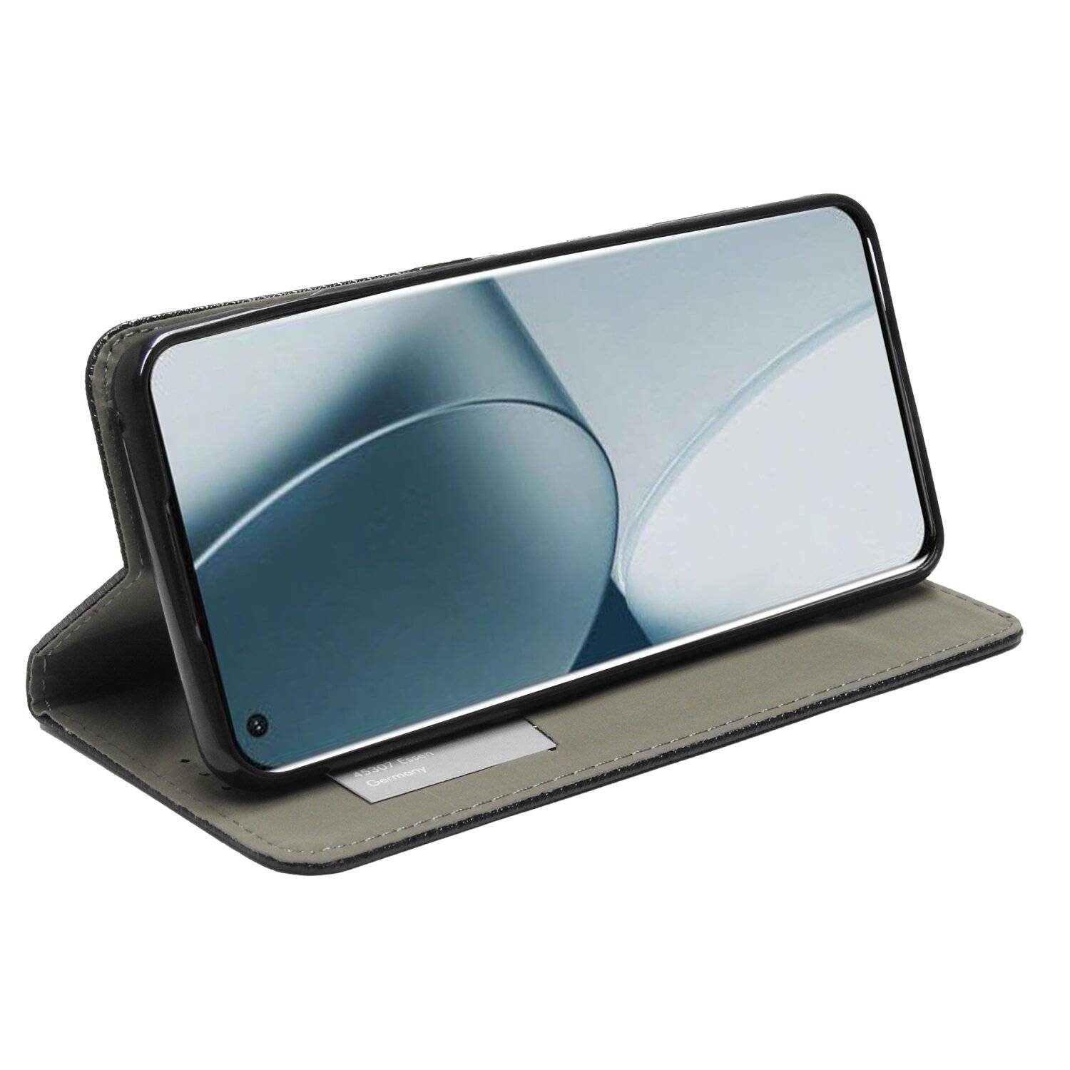 Buch Tasche "Smart" für ONEPLUS 10 PRO 5G Handy Hülle Etui Brieftasche Schutzhülle mit Standfunktion, Kartenfach Schwarz