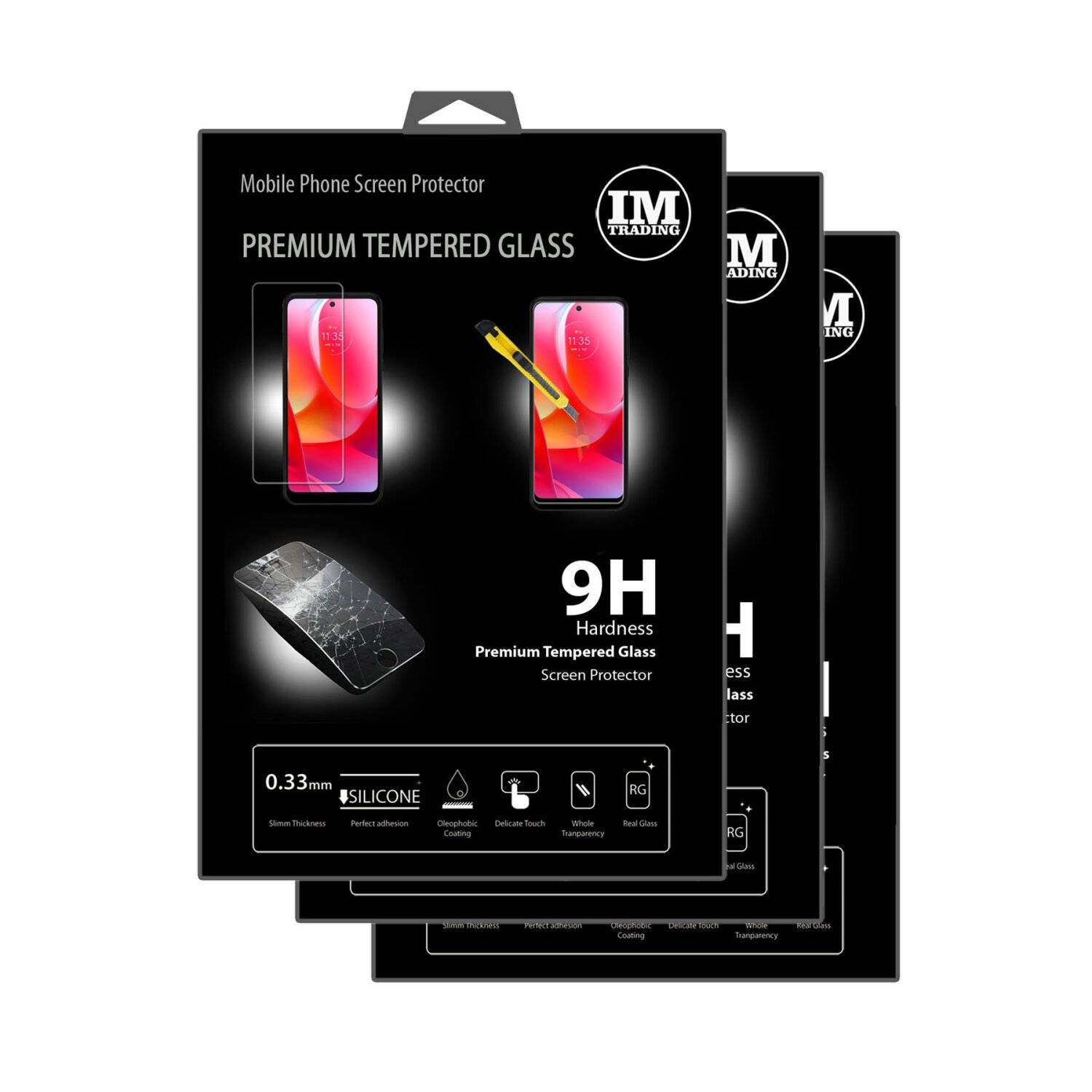 3X Schutz Glas 9H Tempered Glass Display Schutz Folie Display Glas Screen Protector für Motorola Moto G Power 2022