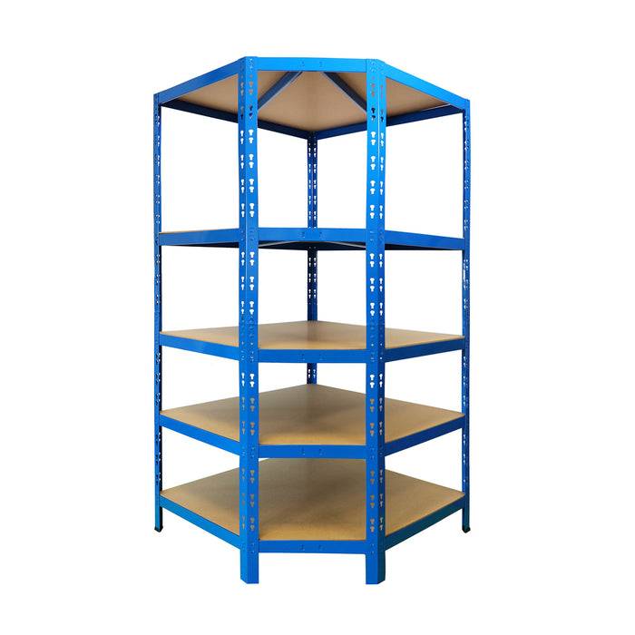 FLOORDIREKT Eckregal - Hohe Traglast & individuell einsetzbar - Blau - 180 x 90 x 42 x 60 cm