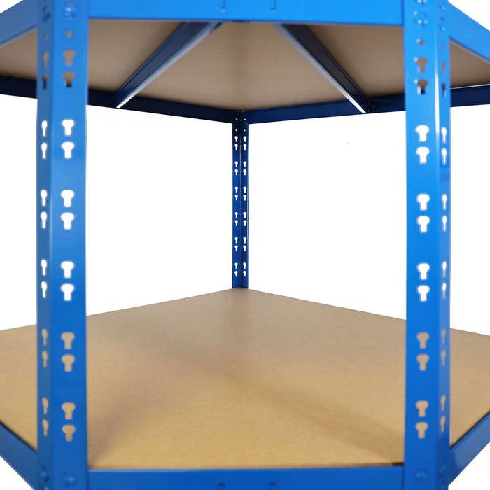FLOORDIREKT Eckregal - Hohe Traglast & individuell einsetzbar - Blau - 180 x 90 x 42 x 60 cm
