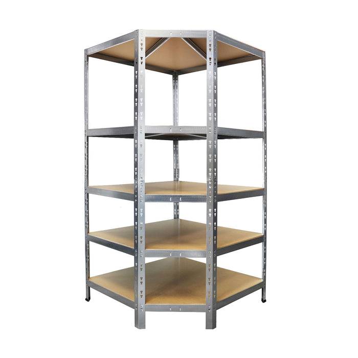 FLOORDIREKT Eckregal - Hohe Traglast & individuell einsetzbar - Verzinkt - 180 x 90 x 42 x 60 cm